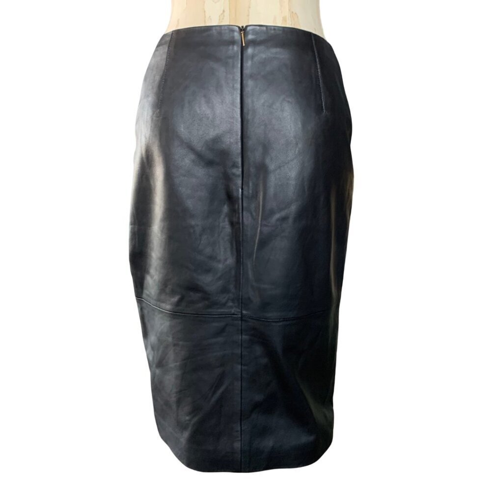 Hugo Boss Black Lambskin Leather Pencil Skirt Womens Size 4 - Picture 3 of 12